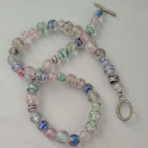 Multicolor Glass Bead Necklace - Women Jewelry - Picture 6 of 6